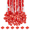 Nbeads 240Pcs Glass Seed Beads, 2-Hole, Rectangle, Red, 5x4.5~5.5x2~2.5mm, Hole: 0.5~0.8mm