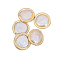 CHGCRAFT 5Pcs Natural Baroque Pearl Keshi Pearl Beads, Cultured Freshwater Pearl, Edge Golden Plated, Flat Round, White, 14~16x4.5~5mm, Hole: 0.7~0.8mm