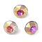 Glass Rhinestone Cabochons, Flat Back & Back Plated, Faceted, Diamond, Heliotrope, 6x4.5mm