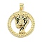 Brass Micro Pave Cubic Zirconia Pendants, with Enamel, Leopard Charms, Real 18K Gold Plated, 27x24.5x4mm, Hole: 4x3.5mm