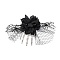 Halloween Party Hair Accessories, Skeleton Hand Plastic Alligator Hair Clip, Rose Polyester Mesh Hair Clip, Black, 260x160x32mm