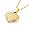 Heart with Tartan 304 Stainless Steel Pendant Necklaces, Cable Chain Necklaces for Women, Real 18K Gold Plated, 15.75 inch(40cm), pendant: 15.5x15.5mm