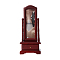 Wooden Mini Full-Length Dressing Mirror with Drawer, for Doll House Decor, Dark Red, 58x26x134mm