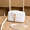 PU Leather Bag, with Matel Chain Crossbody Bags for Women, White, 19x11x5cm