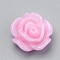 Resin Cabochons, Rose Flower, Pink, 10x5mm, Bottom: 7~8mm