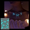 Luminous Removable Temporary Water Proof Tattoos Paper Stickers, Glow in the Dark Stickers, Butterfly, 15.8x12cm