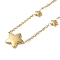 304 Stainless Steel Cable Chain Necklaces, Star Beads Necklaces, Real 18K Gold Plated, 17.13 inch(43.5cm)