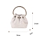 Imitation Leather Handbags, Rhinestone Handle Women Totes Bags, White, 16x14x9cm