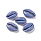 Baking Painted Cowrie Shell Beads, No Hole/Undrilled, Cornflower Blue, 20.5x13.5x7mm