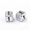 Antique Silver Plated Acrylic Beads, Cube with Black Number, Num.1, 6mm, Hole: 3mm, about 150000pcs/25000g