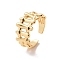 Brass Braided Design Open Cuff Ring for Women, Cadmium Free & Lead Free, Real 18K Gold Plated, US Size 7(17.3mm)