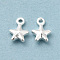 Brass Charms, Cadmium Free & Lead Free, Star Charm, 925 Sterling Silver Plated, 7x5x2mm, Hole: 0.5mm