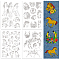 4 Sheets 11.6x8.2 Inch Stick and Stitch Embroidery Patterns, Non-woven Fabrics Water Soluble Embroidery Stabilizers, Horse, 297x210mmm