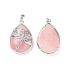 Natural Rose Quartz Pendants G-G900-01P-04-2