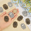 CHGCRAFT 10Pcs 2 Colors Oval Floral Alloy Display Base ODIS-CA0001-17-3