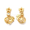 Rack Plating Eco-Friendly Brass Micro Pave Cubic Zirconia Charms KK-A177-27G-1