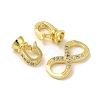 Rack Plating Brass Micro Pave Cubic Zirconia Fold Over Clasps KK-K377-12G-3