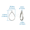 Rack Plating Alloy Teardrop Open Back Bezel Pendants PALLOY-TA0001-09P-8