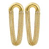 304 Stainless Steel Tassel Chain Stud Earrings for Women EJEW-U023-07G-2