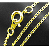 Brass Cable Chain Necklaces SW028-04-G-1