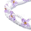 Woven Glass Flower Adjustable Braided Bead Bracelets for Women BJEW-MZ00100-5