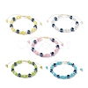 Cat Eye & Resin Evil Eye Braided Bead Bracelet for Women BJEW-JB09240-1