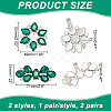 ARRICRAFT 4Pcs 2 Style Flower Glass Rhinestone Shoe Decoration AJEW-AR0001-79B-2