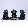 3Pcs 3 Styles Ceramic Decorations Lotus Frog Flowback Incense Stove Ceramic Incense Stove Decorations Gift JX846A-2