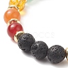Natural & Synthetic Mixed Gemstone & Brass Virgin Mary Beaded Stretch Bracelet for Women BJEW-JB09323-3