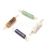 Natural Mixed Stone Connector Charms PALLOY-JF01565-1