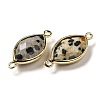 Natural Dalmatian Jasper Faceted Connector Charms G-K347-03G-12-2