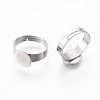 Adjustable 201 Stainless Steel Finger Rings Components STAS-I097-040B-2