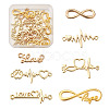 Tibetan Style Alloy Infinity Connectors & Heart Beat Shapes  Links & Word Love Pendants  PALLOY-TA0001-93G-RS-1