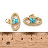 Brass Micro Pave Cubic Zirconia with Synthetic Opal Pendants KK-D096-11G-3