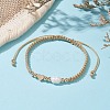 Brass & Natural Pearl Braided Bead Bracelets BJEW-JB09721-01-2