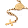 Rosary Bead Bracelets with Cross X-BJEW-E282-02G-2