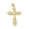 Rack Plating Brass Micro Pave Cubic Zirconia Pendants KK-C052-10A-G-1