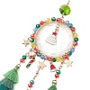 Christmas Theme Glass Beaded & Alloy Enamel Charm Hanging Ornaments HJEW-TA00245-4