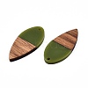 Opaque Resin & Walnut Wood Pendants RESI-N025-031-B02-3