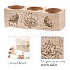3 Hole Wood Candle Holders DIY-WH0375-004-3