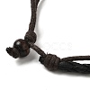 Wooden Braided Double Layer Multi-strand Bracelets BJEW-P301-02-3