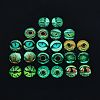 CHGCRAFT 12 Sets 12 Style Luminous Self Adhesive Glass Eyes Cabochons GLAA-CA0001-58-3