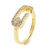 Rack Plating Brass Micro Pave Cubic Zirconia Adjustable Rings RJEW-D025-13G-1