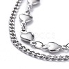 Tarnish Resistant 304 Stainless Steel Multi-Strand Anklets AJEW-AN00322-2