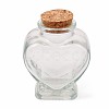 Heart Shape Transparent Glass Bottles AJEW-WH0114-88-1
