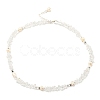 Natural Pearl & Natural Quartz Crystal Chip Beaded Necklaces NJEW-M214-04P-1