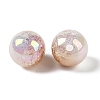 UV Plating Opaque Crackle Two-tone Acrylic Beads MACR-C032-01G-2