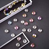 120Pcs Electroplated Transparent Glass Beads JX319A-3