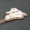 Christmas Theme Natural Wood Pendant Decorations HJEW-P010-15-5