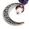 (Defective Closeout Sale:Accessories Yellowing) Hollow Moon Alloy Pendant Decoraiton HJEW-XCP0001-21-3